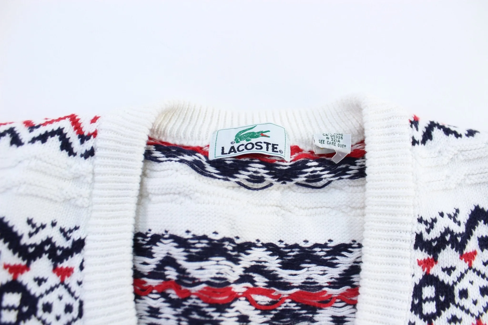 90's Lacoste Knitted Patterned Sweater Vest