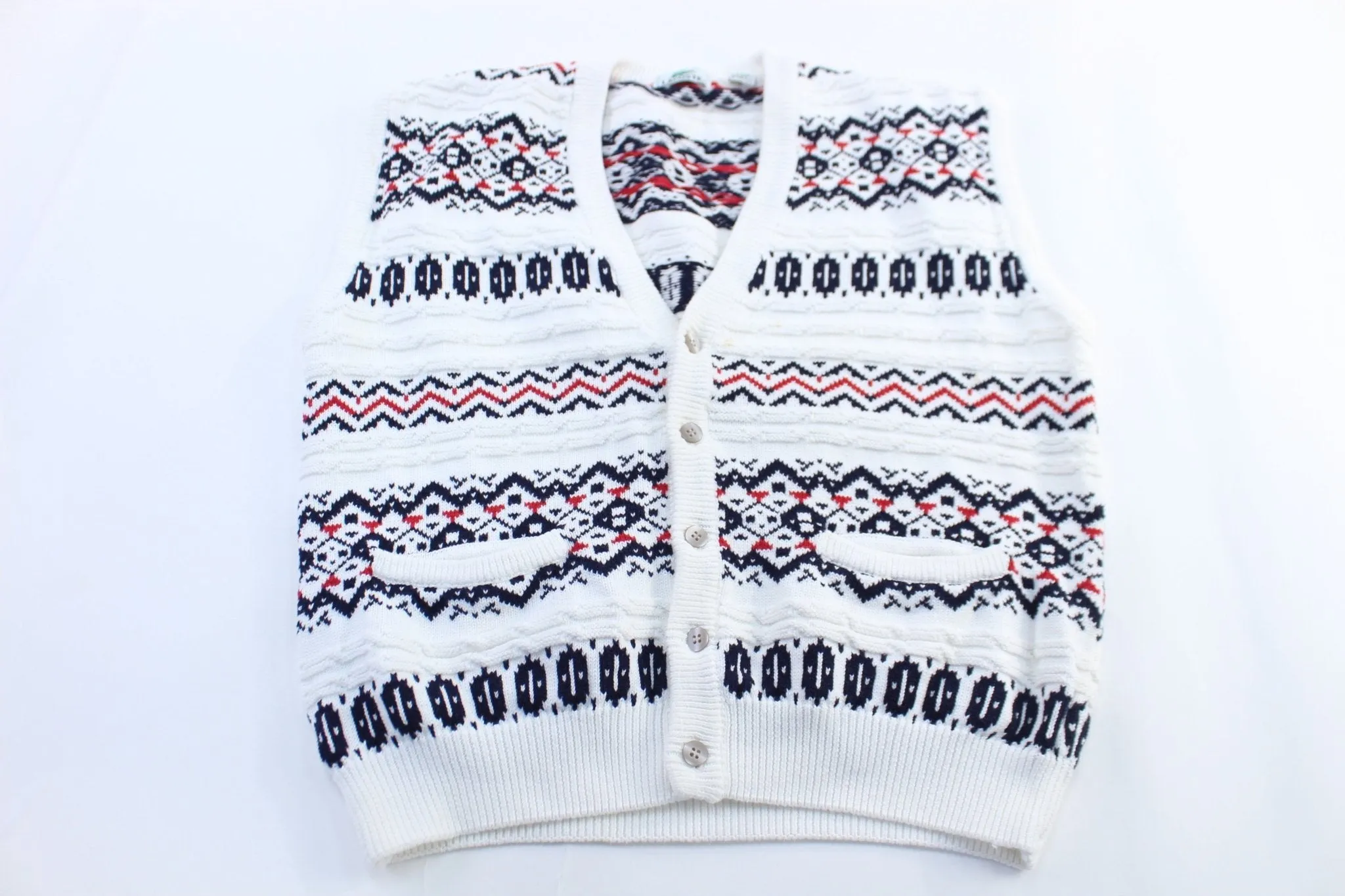 90's Lacoste Knitted Patterned Sweater Vest