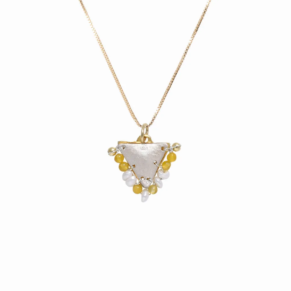 AMAYA Pearl & Yellow Eye Pendant - Baby