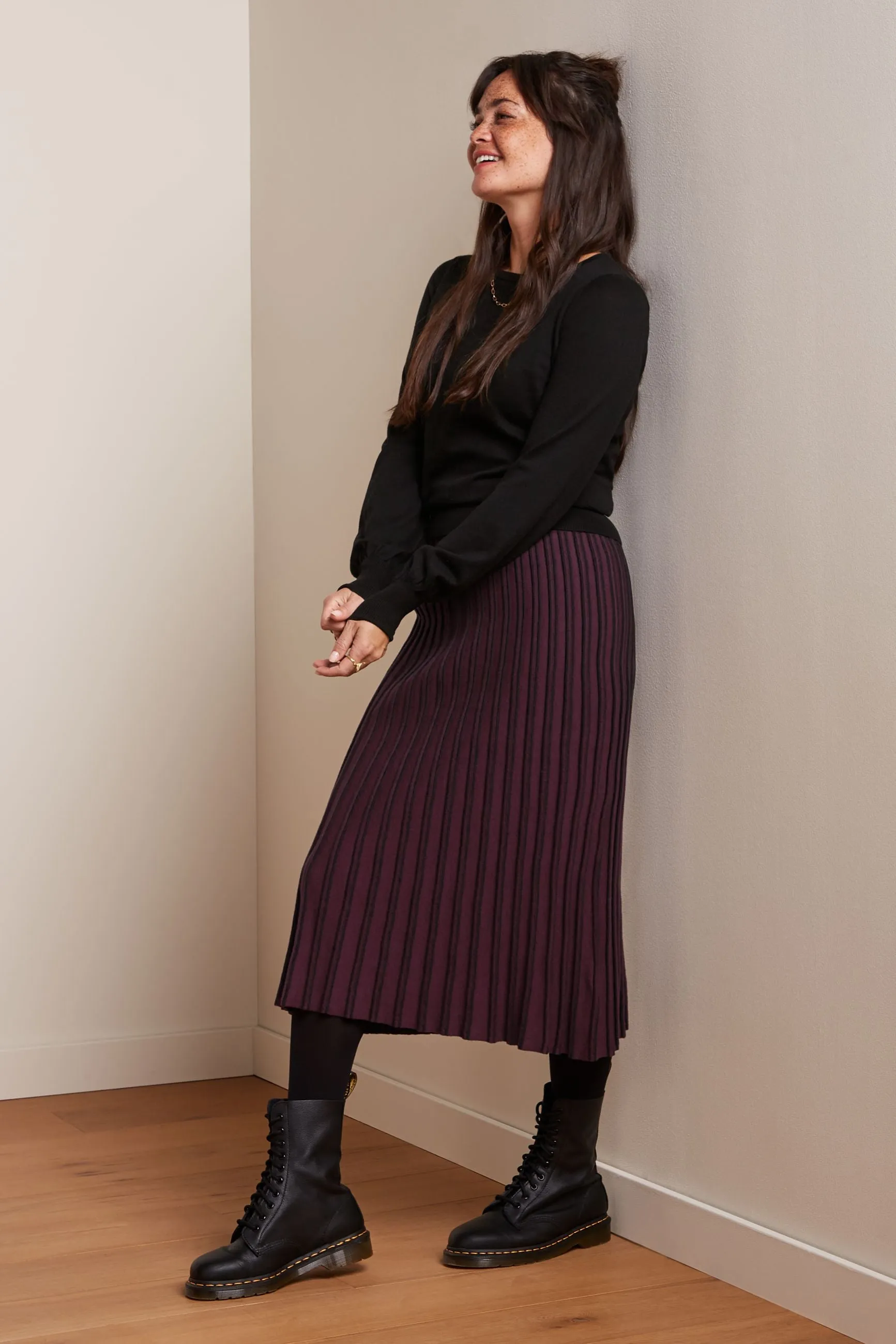Bell Sleeve Knit Top - Black