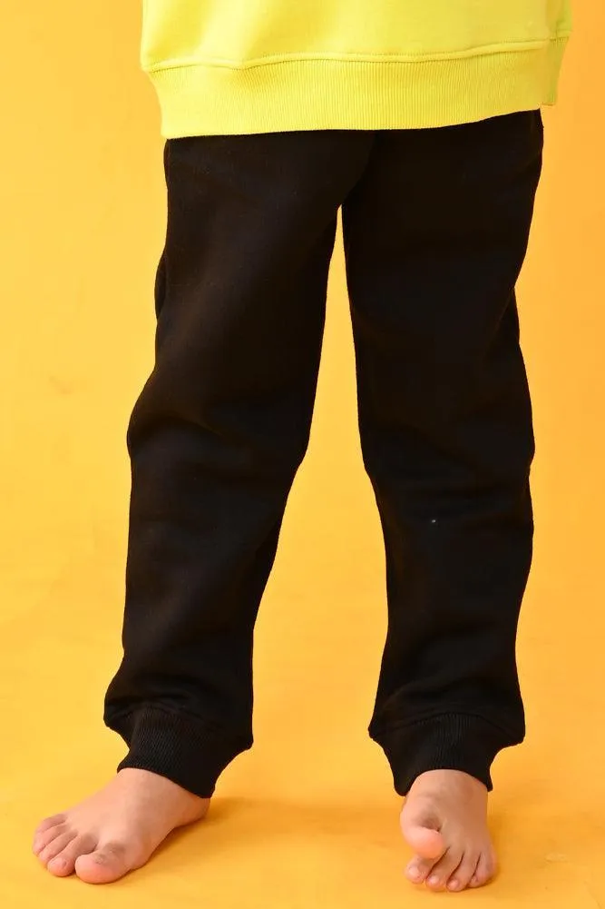 BLACK FLEECE WARM BOYS JOGGER - BLACK