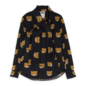 BLACK TEDDY BEAR-PRINT T-SHIRT