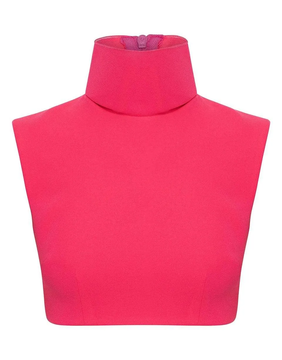 Blake Stretch Crepe Turtleneck Crop Top