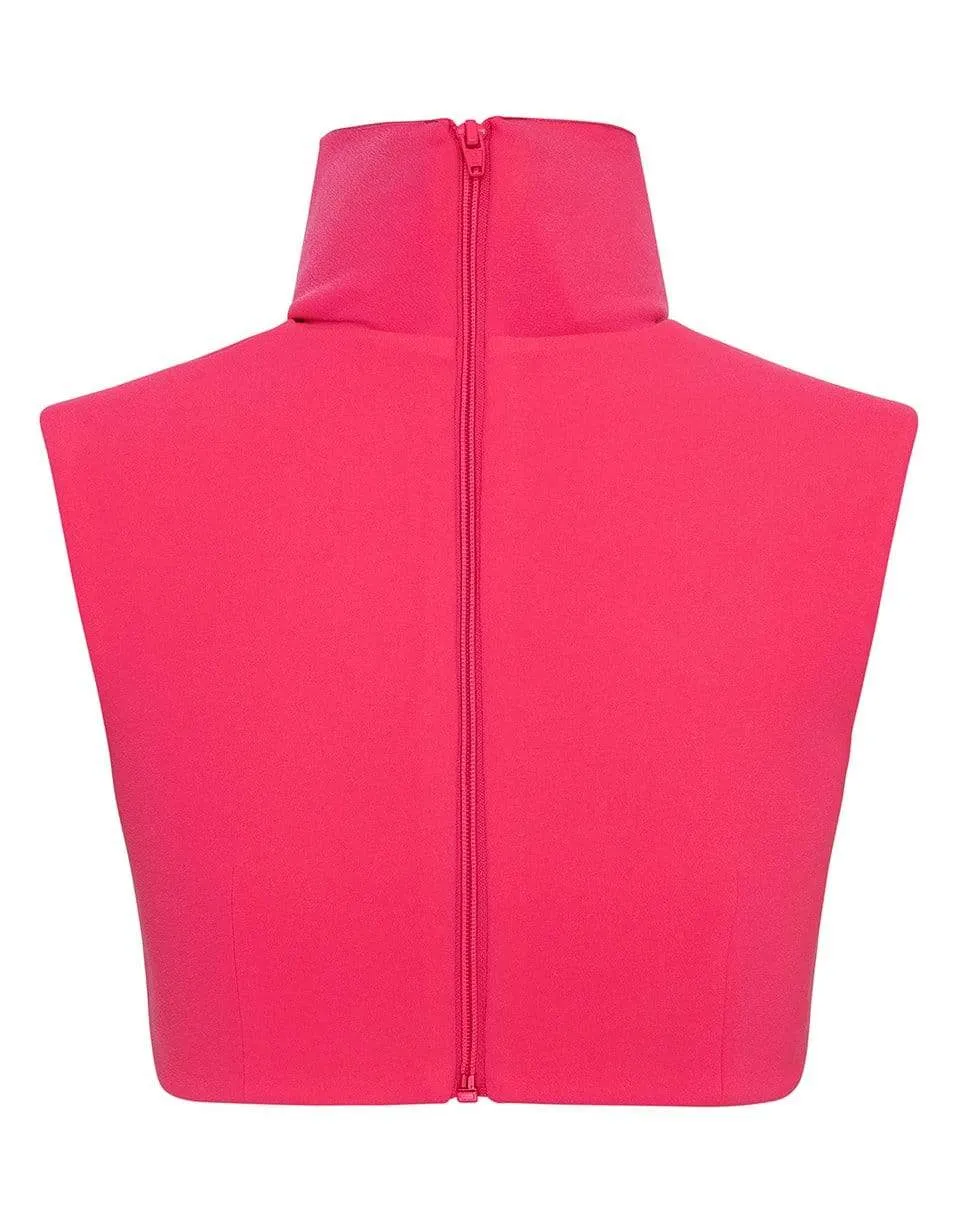 Blake Stretch Crepe Turtleneck Crop Top