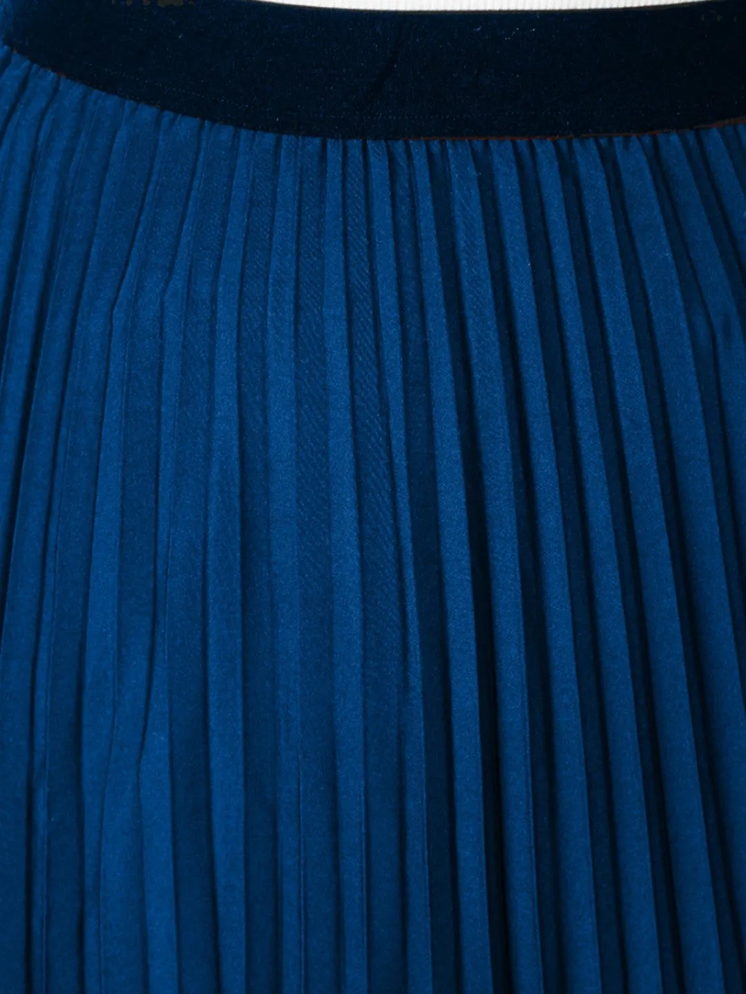 Blue Solid Flared Midi Skirt