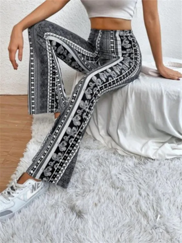 Blue Zone Planet |  Boho Printed Skinny Micro Slim Sexy Casual Pants
