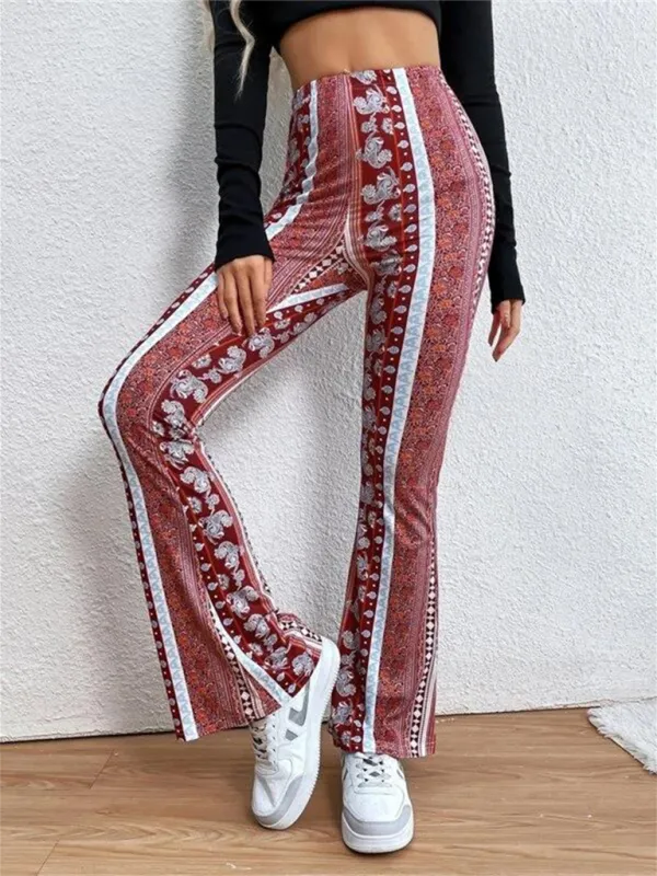 Blue Zone Planet |  Boho Printed Skinny Micro Slim Sexy Casual Pants