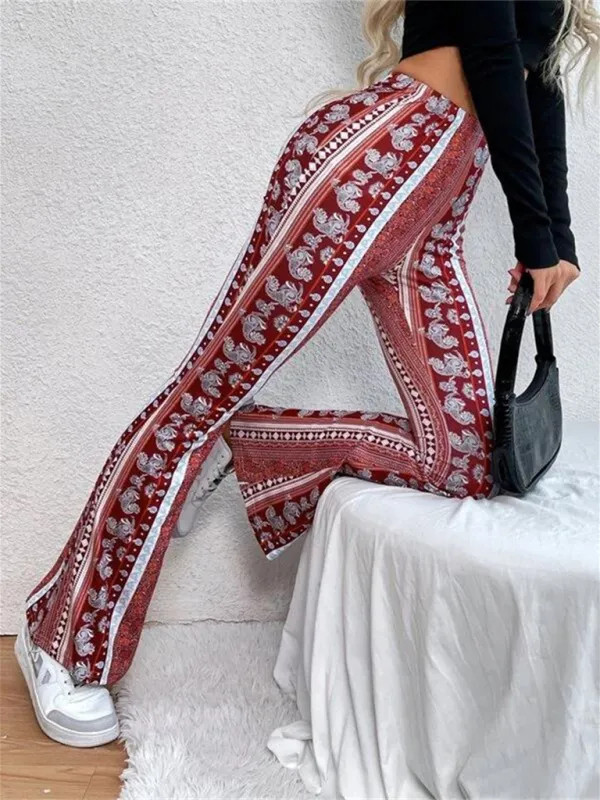 Blue Zone Planet |  Boho Printed Skinny Micro Slim Sexy Casual Pants