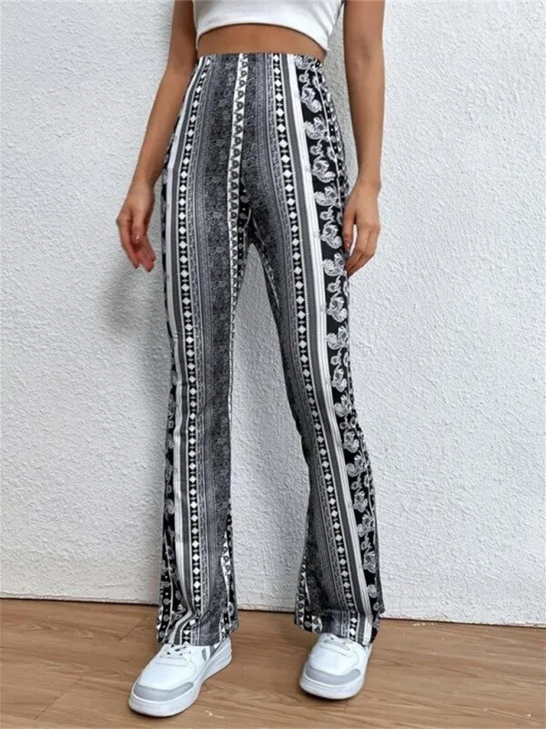 Blue Zone Planet |  Boho Printed Skinny Micro Slim Sexy Casual Pants