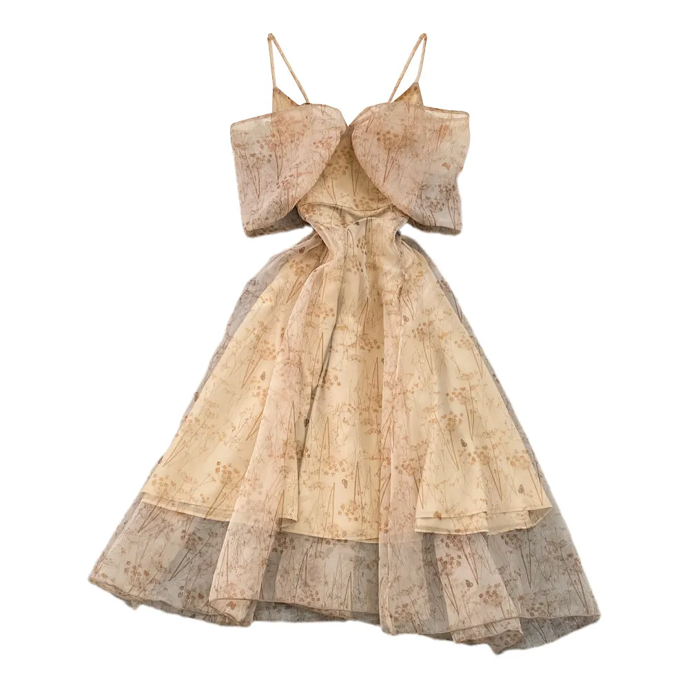 Bow-tie Skinny A-line Slip Dress