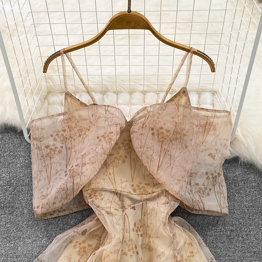 Bow-tie Skinny A-line Slip Dress