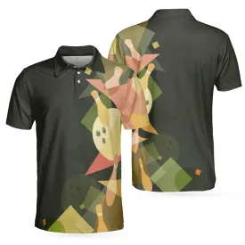 Bowling Men Polo Shirt - Artistic Colorful Bowling Men Polo Shirt - Perfect Gift For Friend, Family, Bowling Lovers