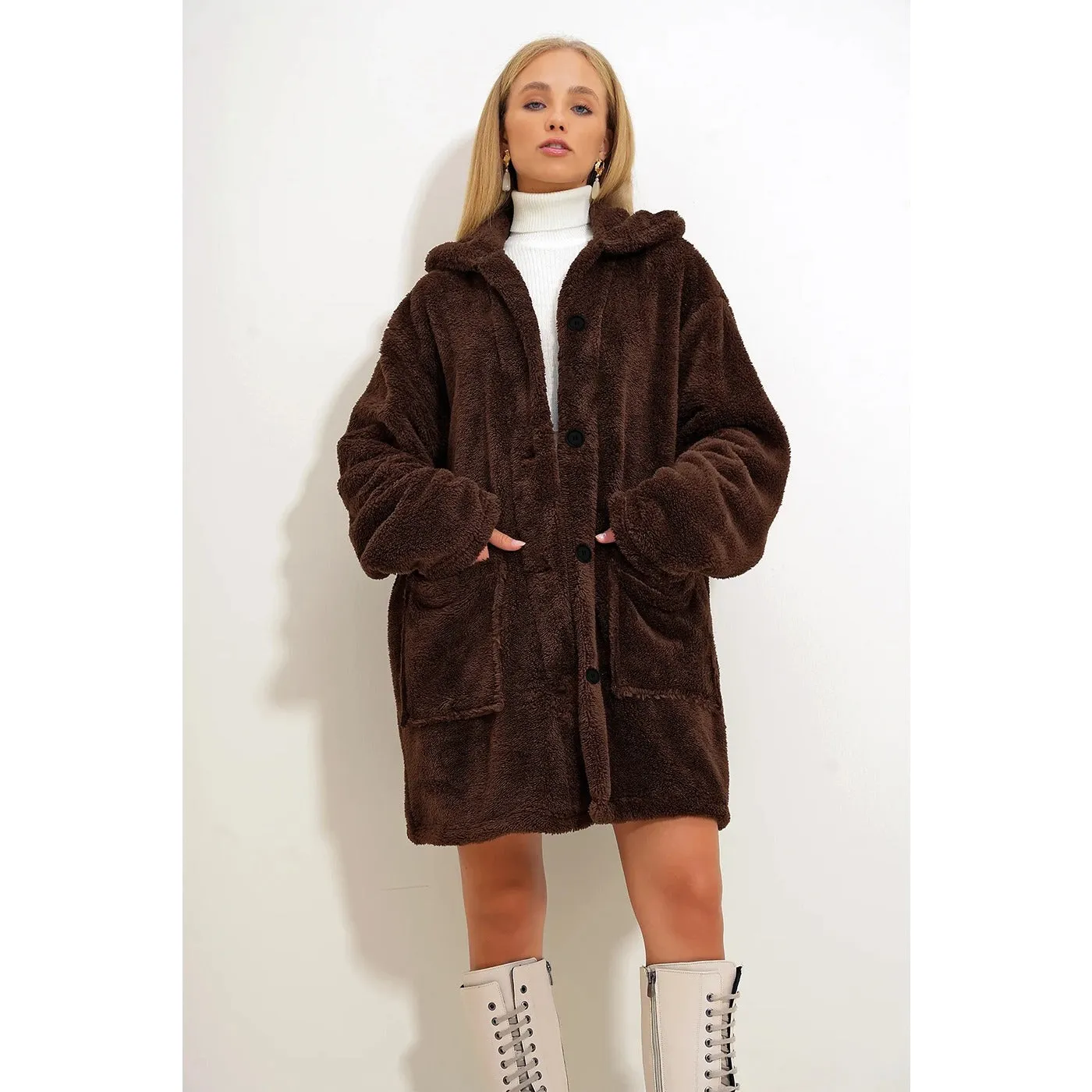 Brown Teddy Coat Jacket