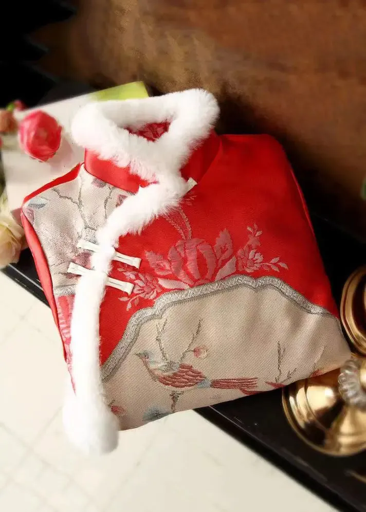 Chinese Style Embroidered Parka Winter