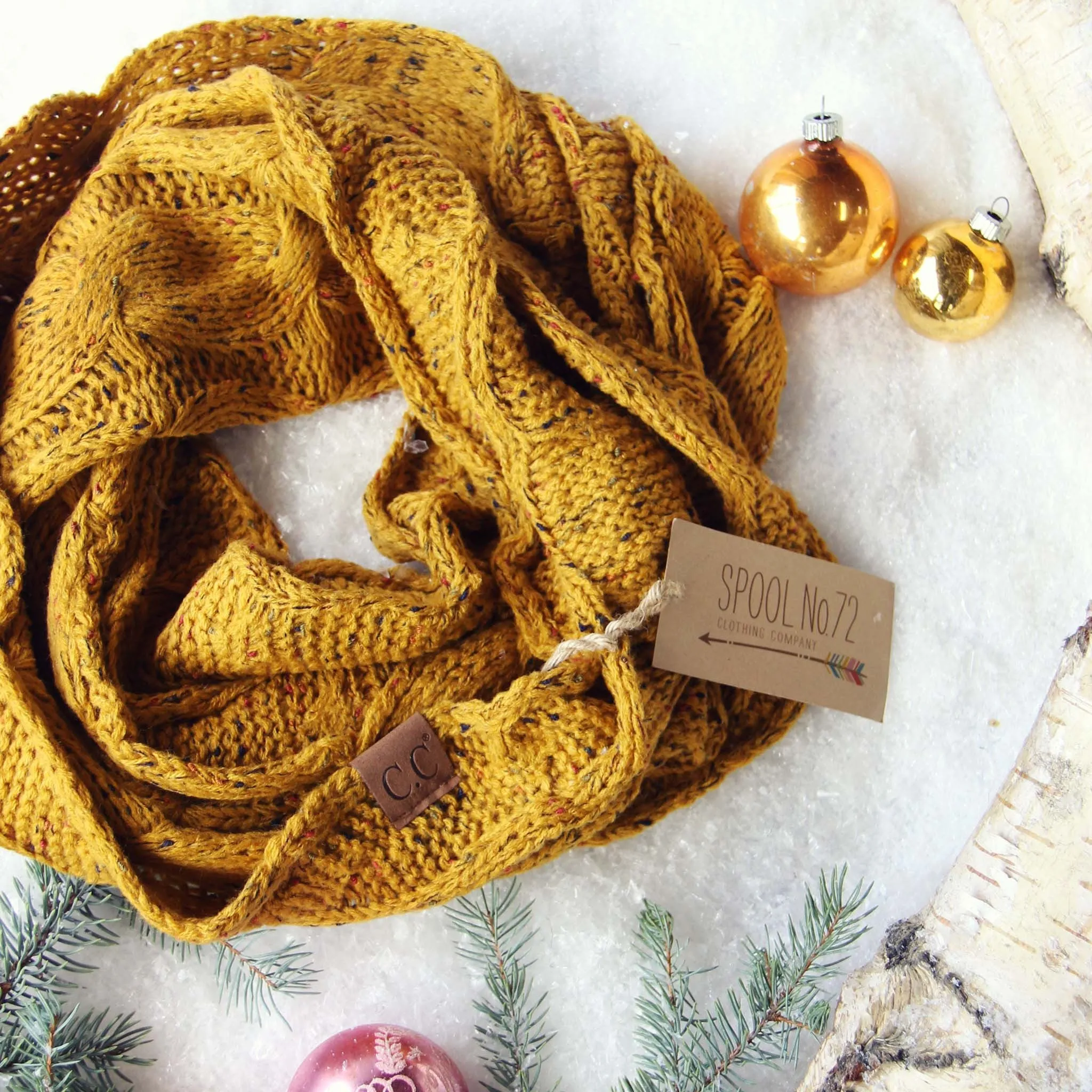 Confetti Snow Scarf in Mustard