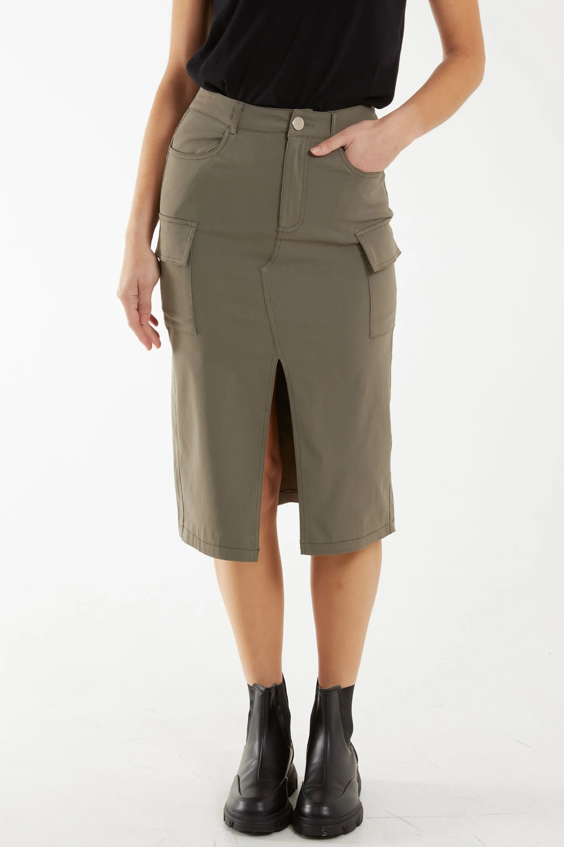 Four Pocket Midi Skirt