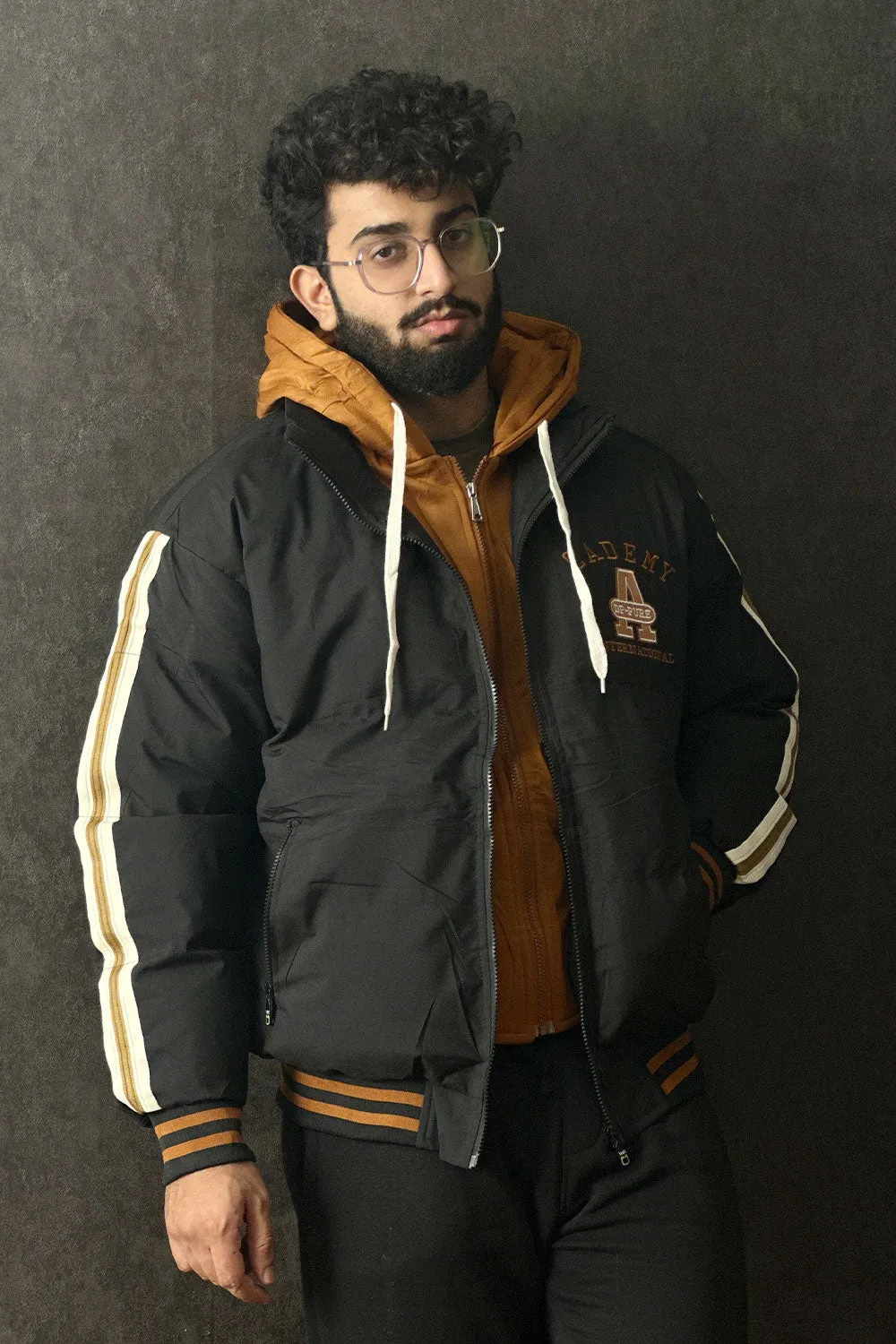 Groovy Dual Zip Hooded Puffer Jacket - 1124110