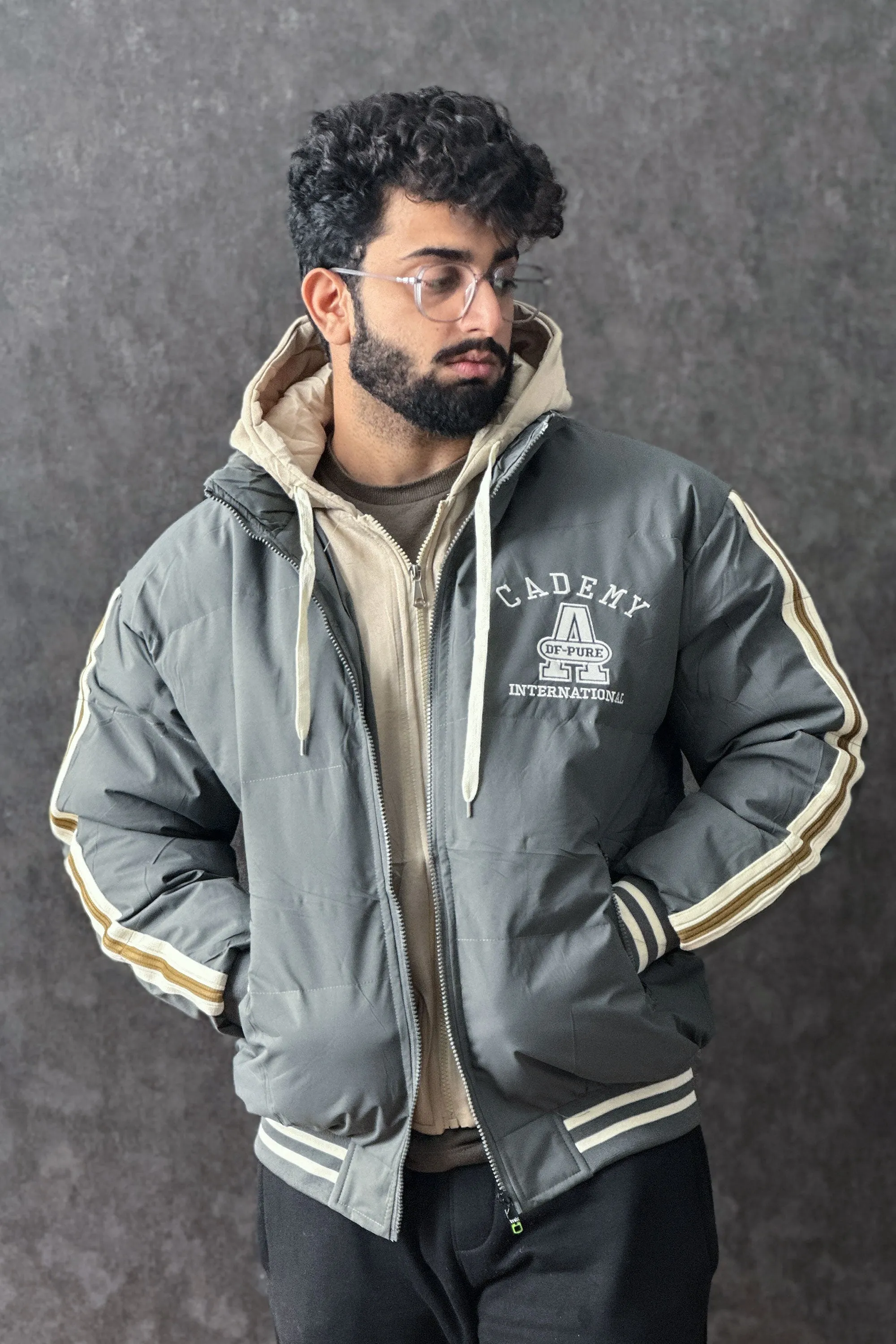 Groovy Dual Zip Hooded Puffer Jacket - 1124110