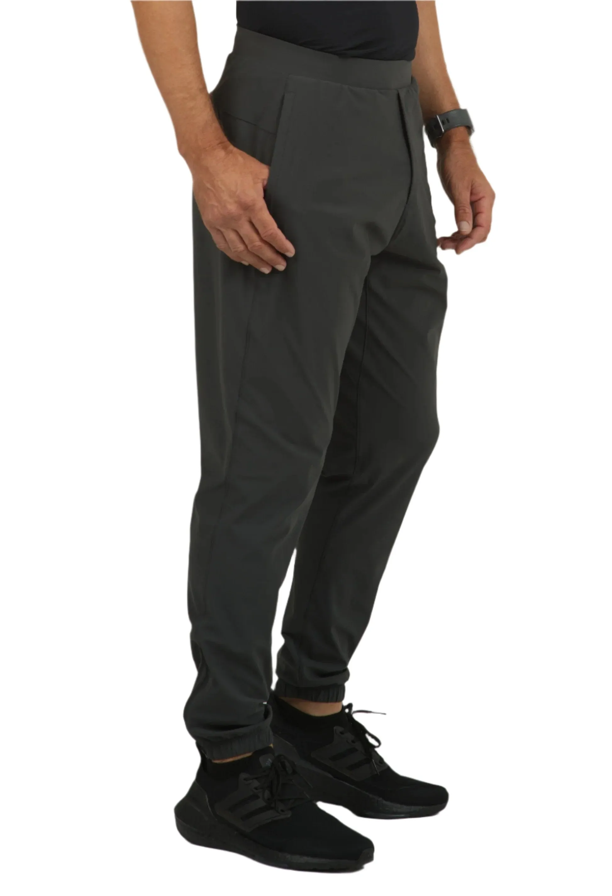 IBKUL Men's Solid Joggers - Charcoal