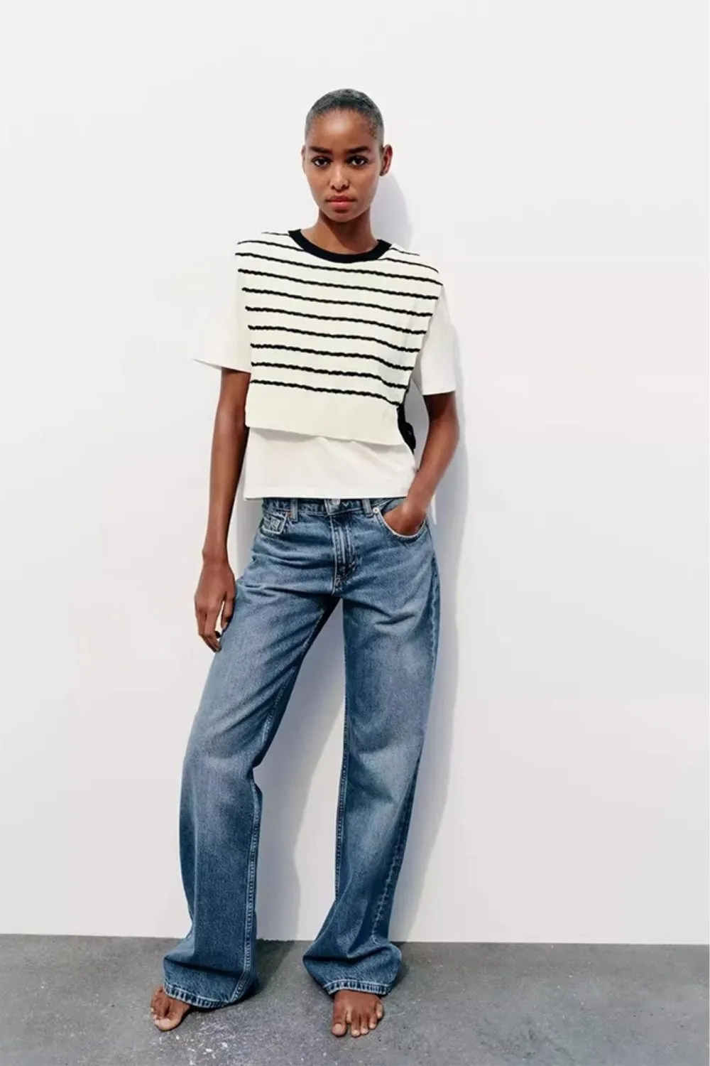 'Isabelle‘ Knitted Patchwork Faux Two-piece