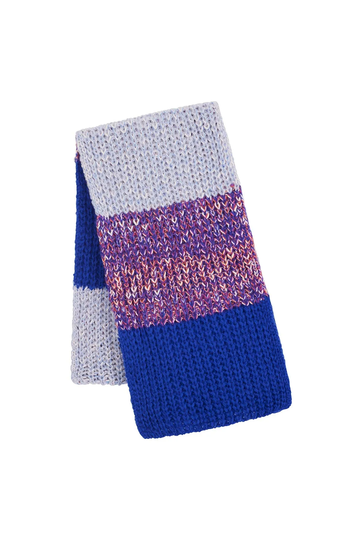 Leia Stripe Oversized Chunky Knitted Scarf In Cobalt