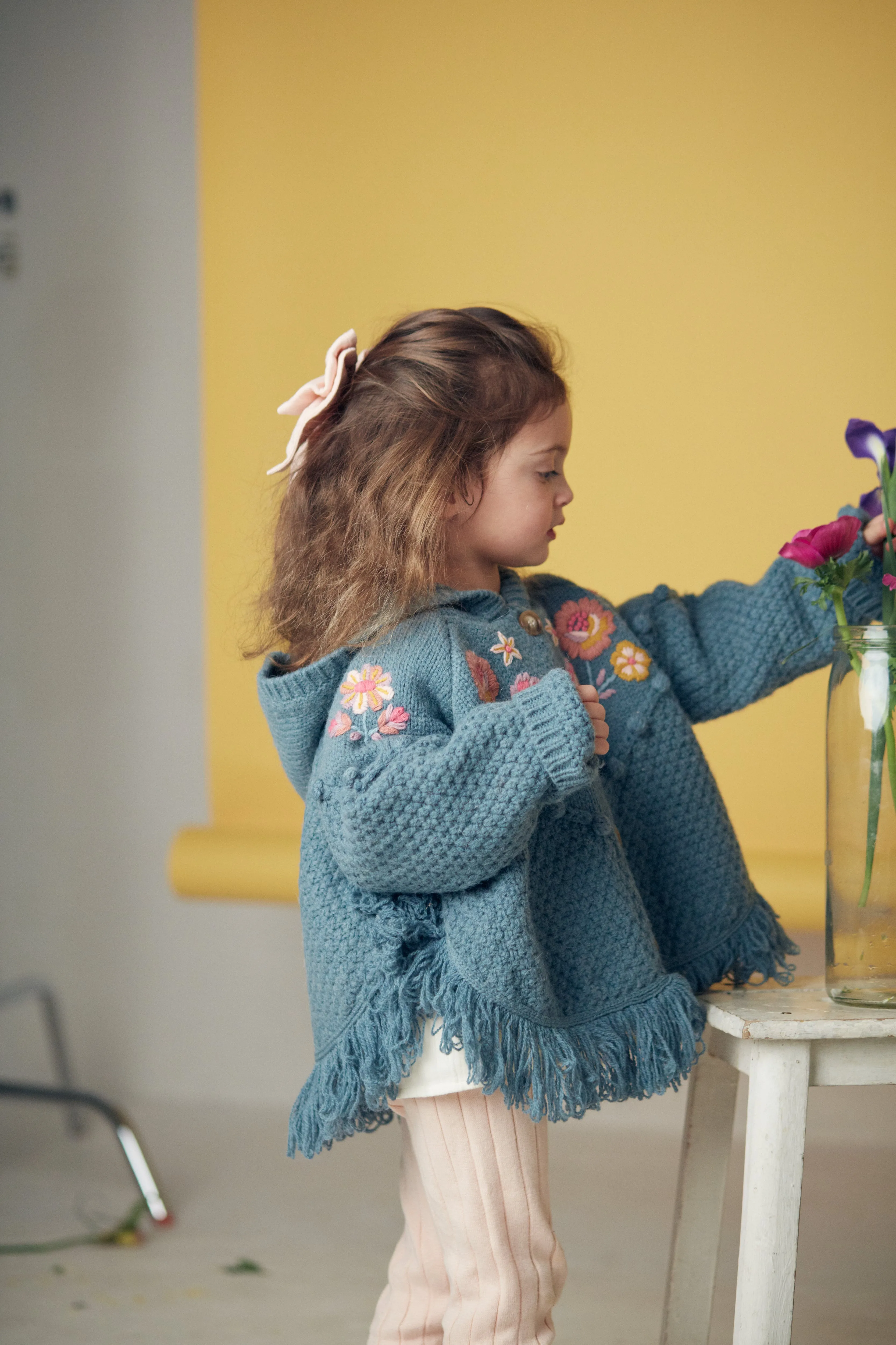 Louise Misha Clara Cape Cardigan - Stone Blue