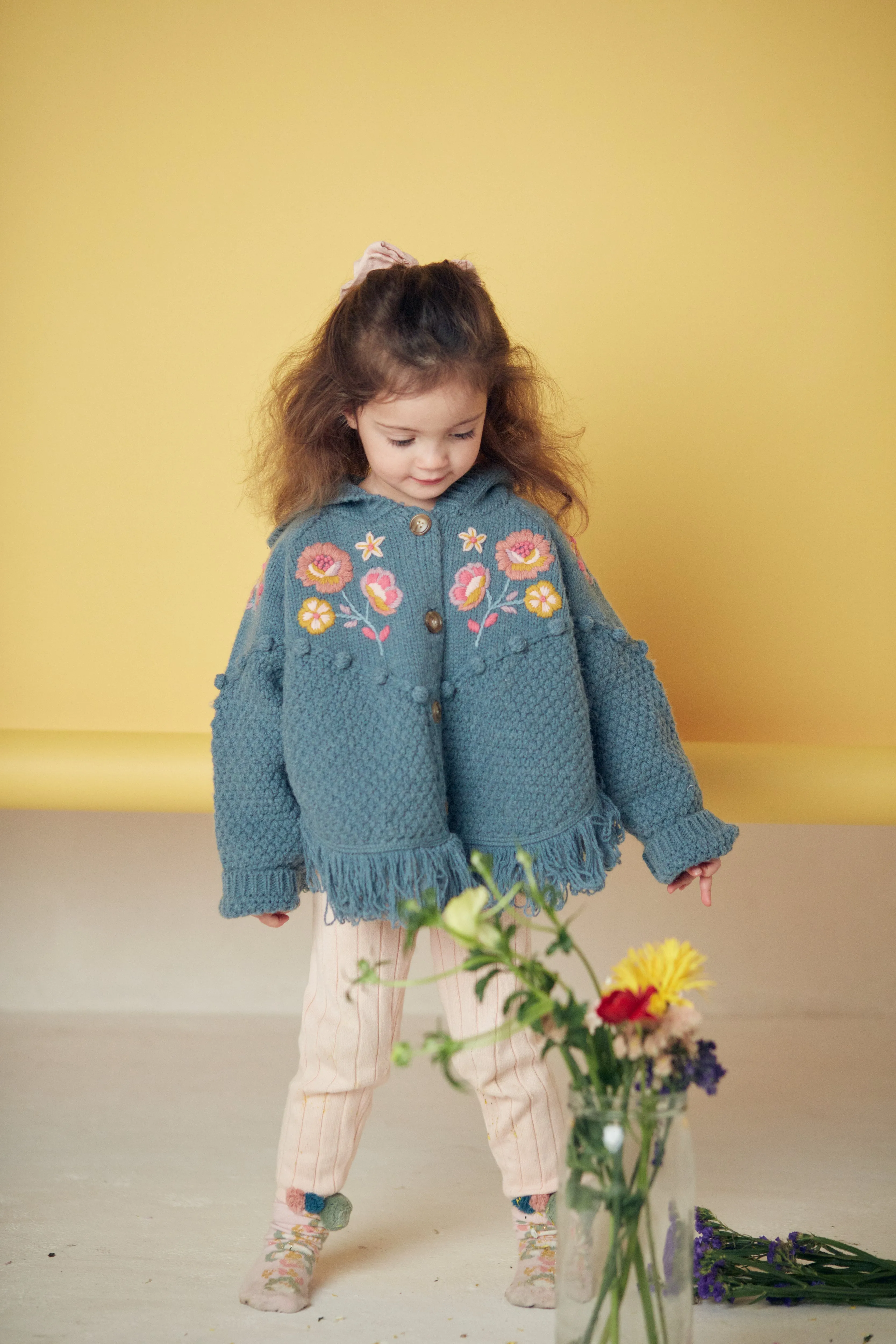 Louise Misha Clara Cape Cardigan - Stone Blue