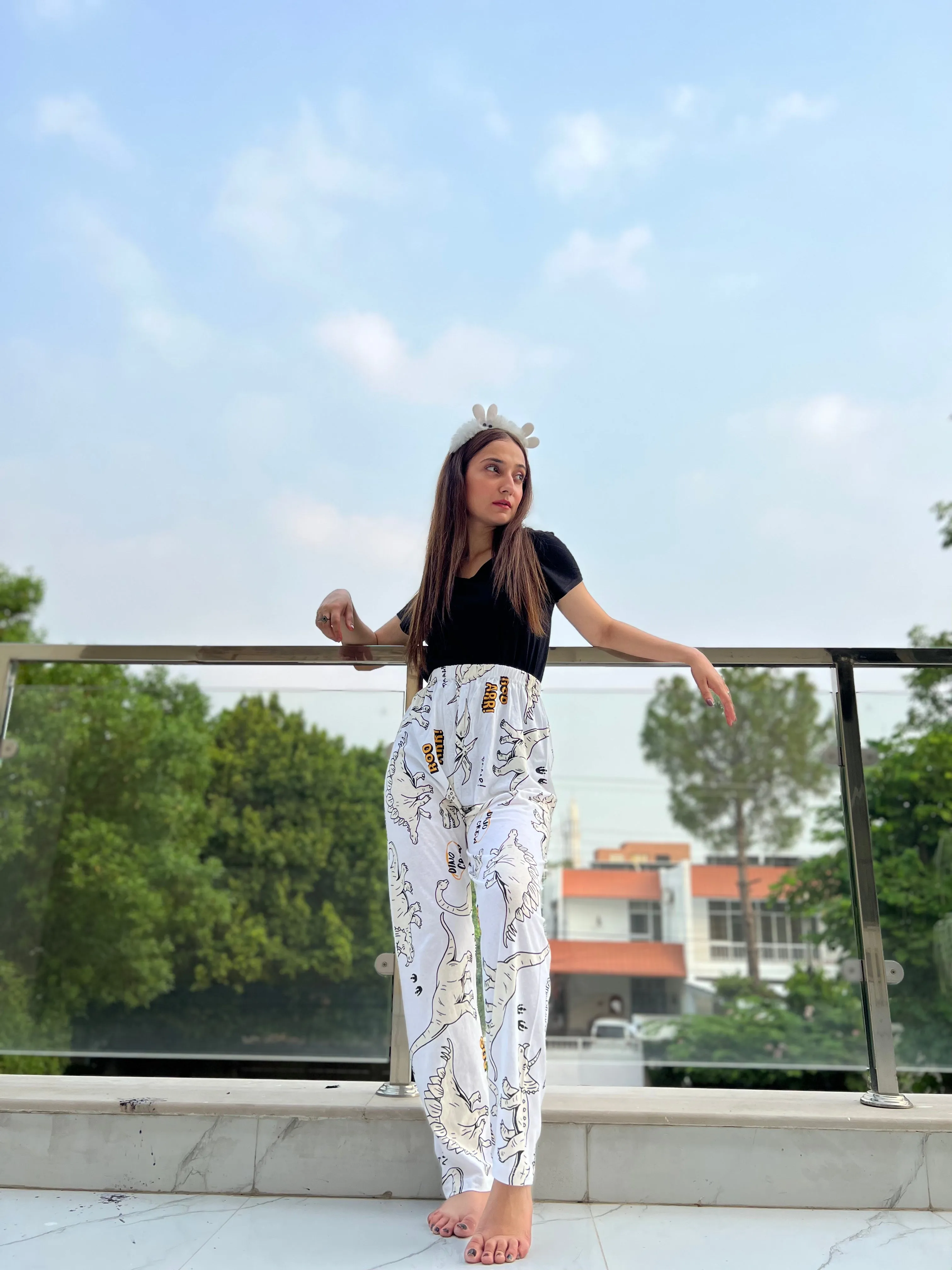 Luxe Cotton Trousers - White Dinosaur