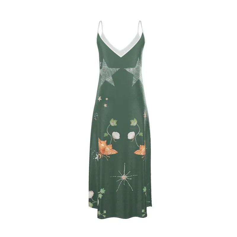 Mystic Jungle Andromeda Silk Slip Dress