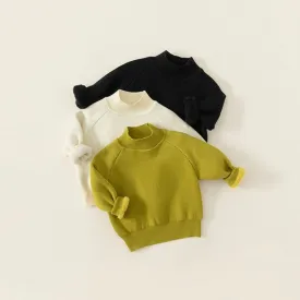 Nidali Solid Color Half Turtleneck Winter Plush Sweater
