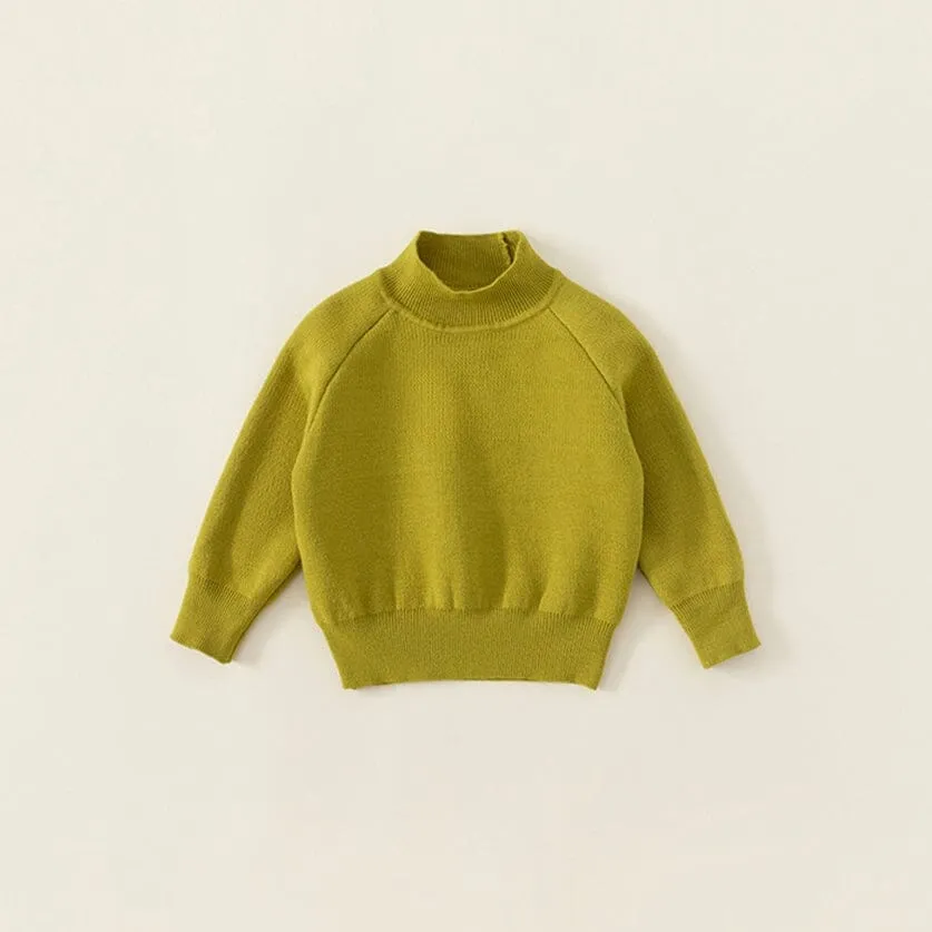 Nidali Solid Color Half Turtleneck Winter Plush Sweater