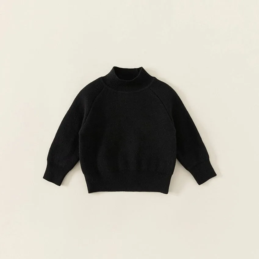 Nidali Solid Color Half Turtleneck Winter Plush Sweater
