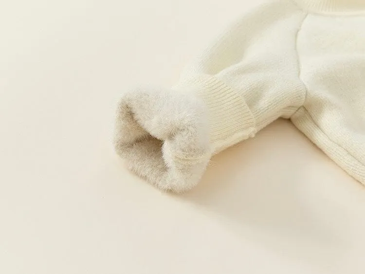 Nidali Solid Color Half Turtleneck Winter Plush Sweater