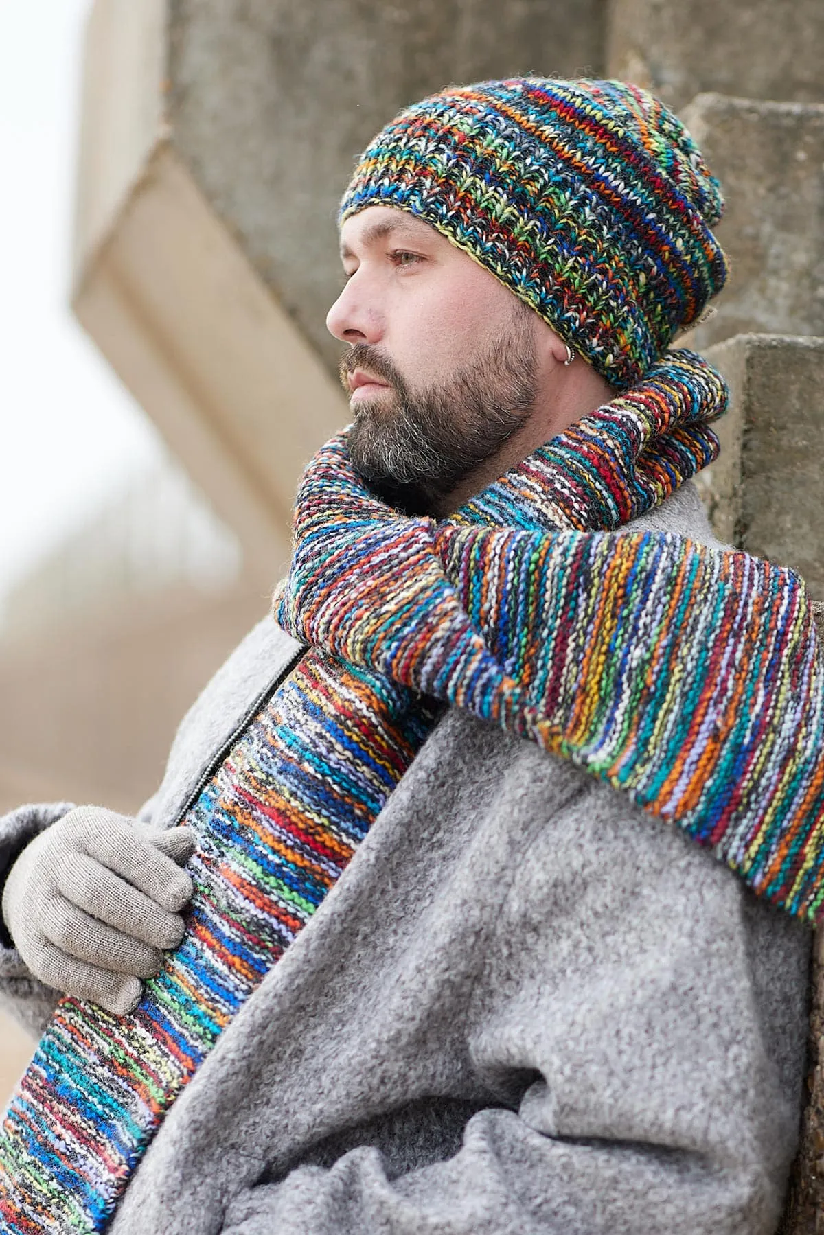 Pranit Unisex Reversible Beanie Hat Repurposed Wool
