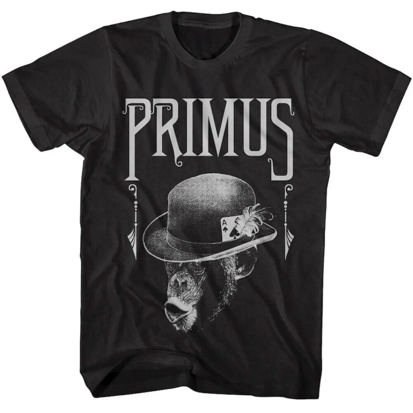 Primus Band Fancy Monkey Graphic T-Shirt – 100% Cotton, Loose Fit Crew Neck Tee for Adults