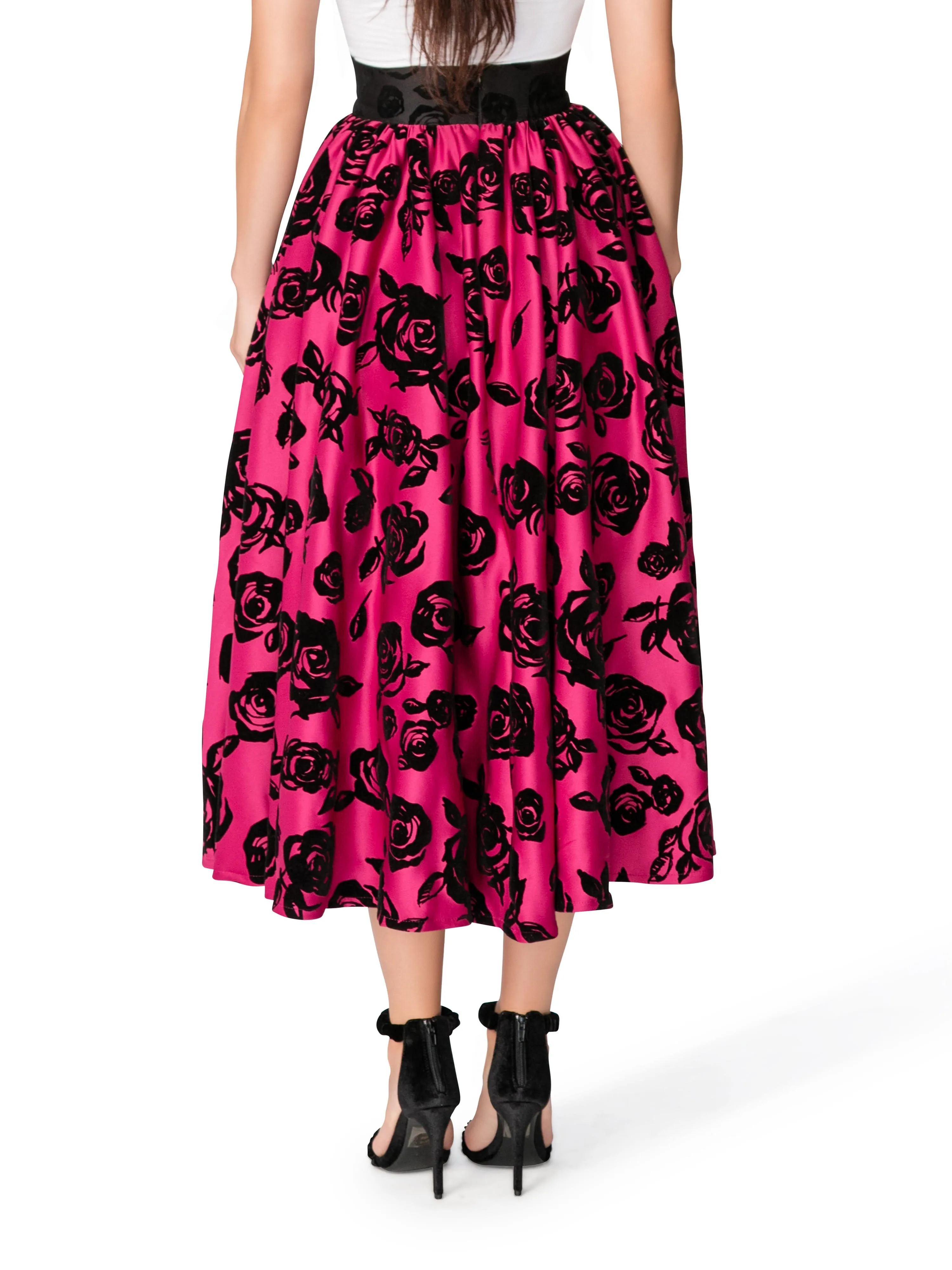 "Belle" Shirred Floral Skirt