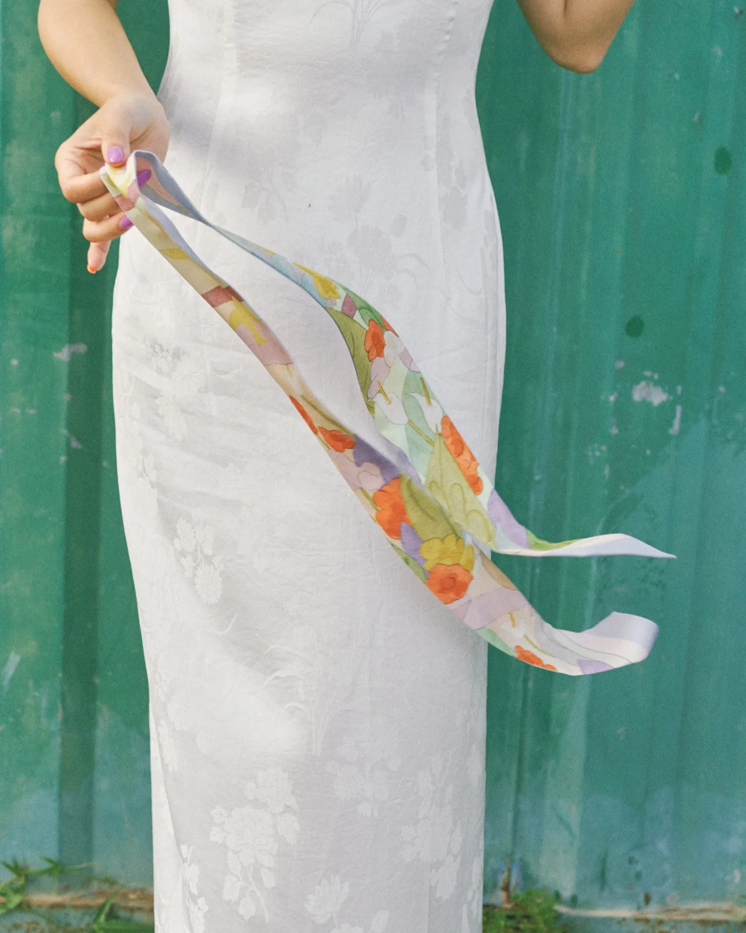 "I Am My Own Muse by Frida" Silk Twill Skinny Scarf