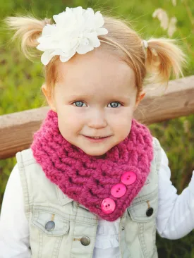 Raspberry pink button scarf