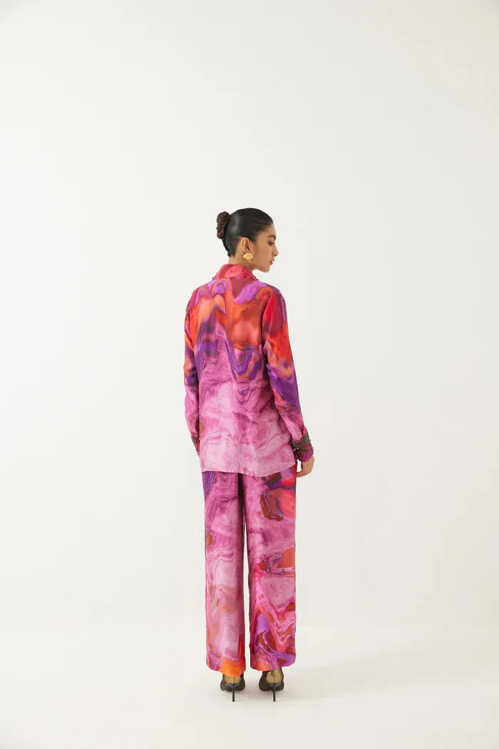 Red Sea Swarovski Shirt & Trousers Co-ord