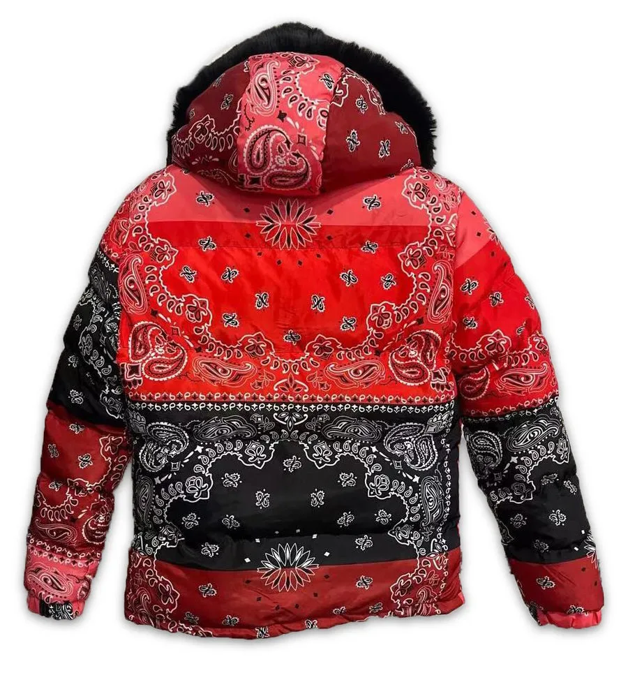 Reelistik Bandana Reversible Puffer All over Print (Red)