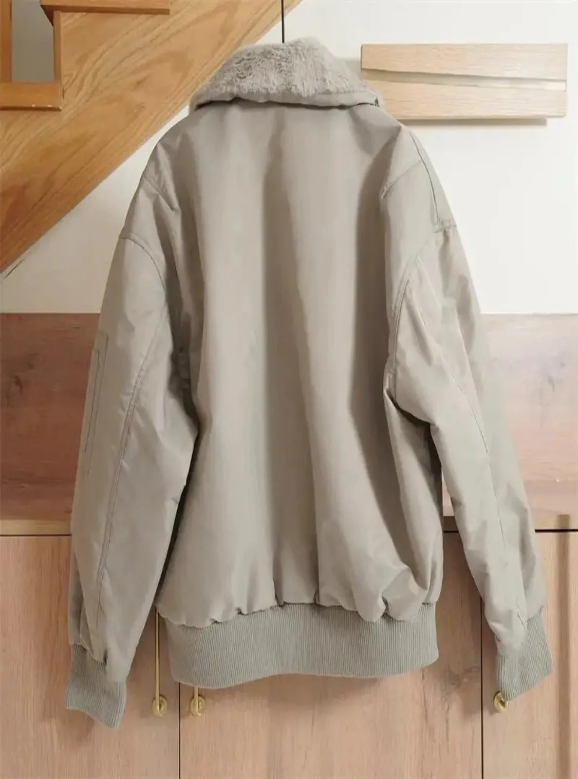 Regular Fit Bomber Jacket with Collar