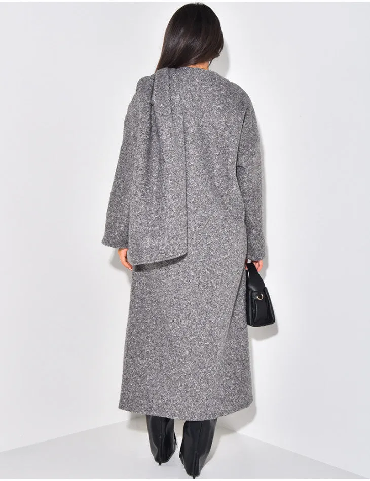 Ria Scarf Coat - Grey