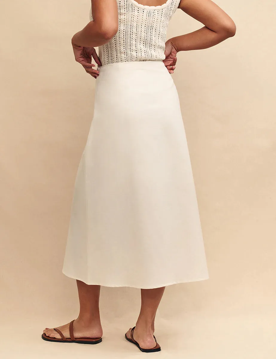 Sadie Midi Skirt White