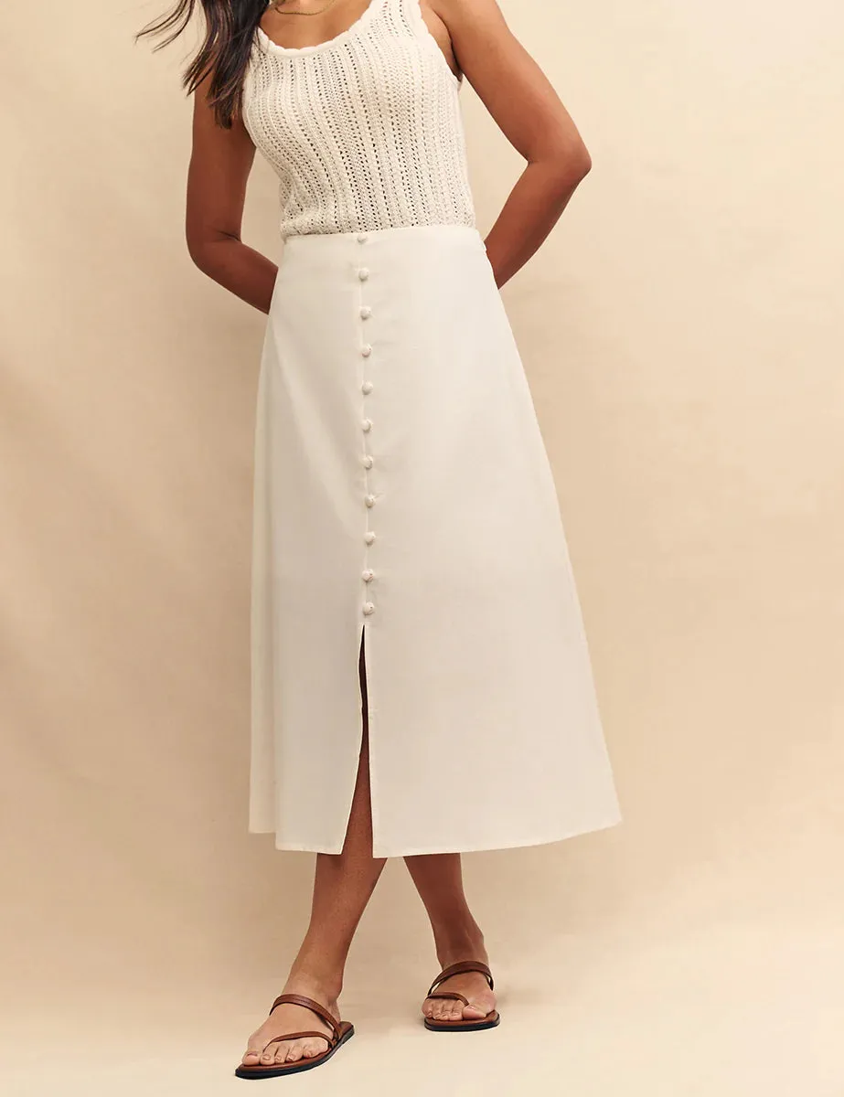 Sadie Midi Skirt White