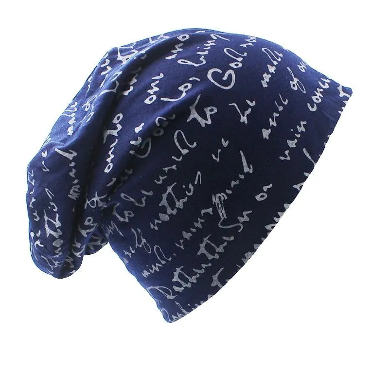 SCRIPTED Slouchy Beanie – Soft Knit, Handwritten Print