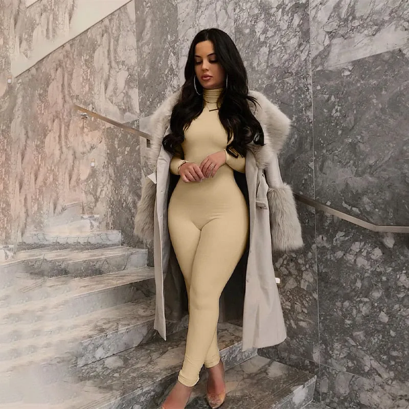 Skinny Turtleneck Bodycon Jumpsuit