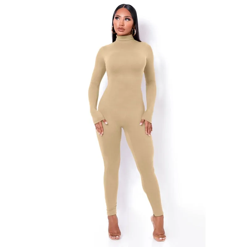 Skinny Turtleneck Bodycon Jumpsuit