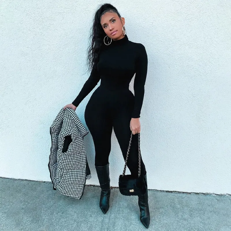 Skinny Turtleneck Bodycon Jumpsuit
