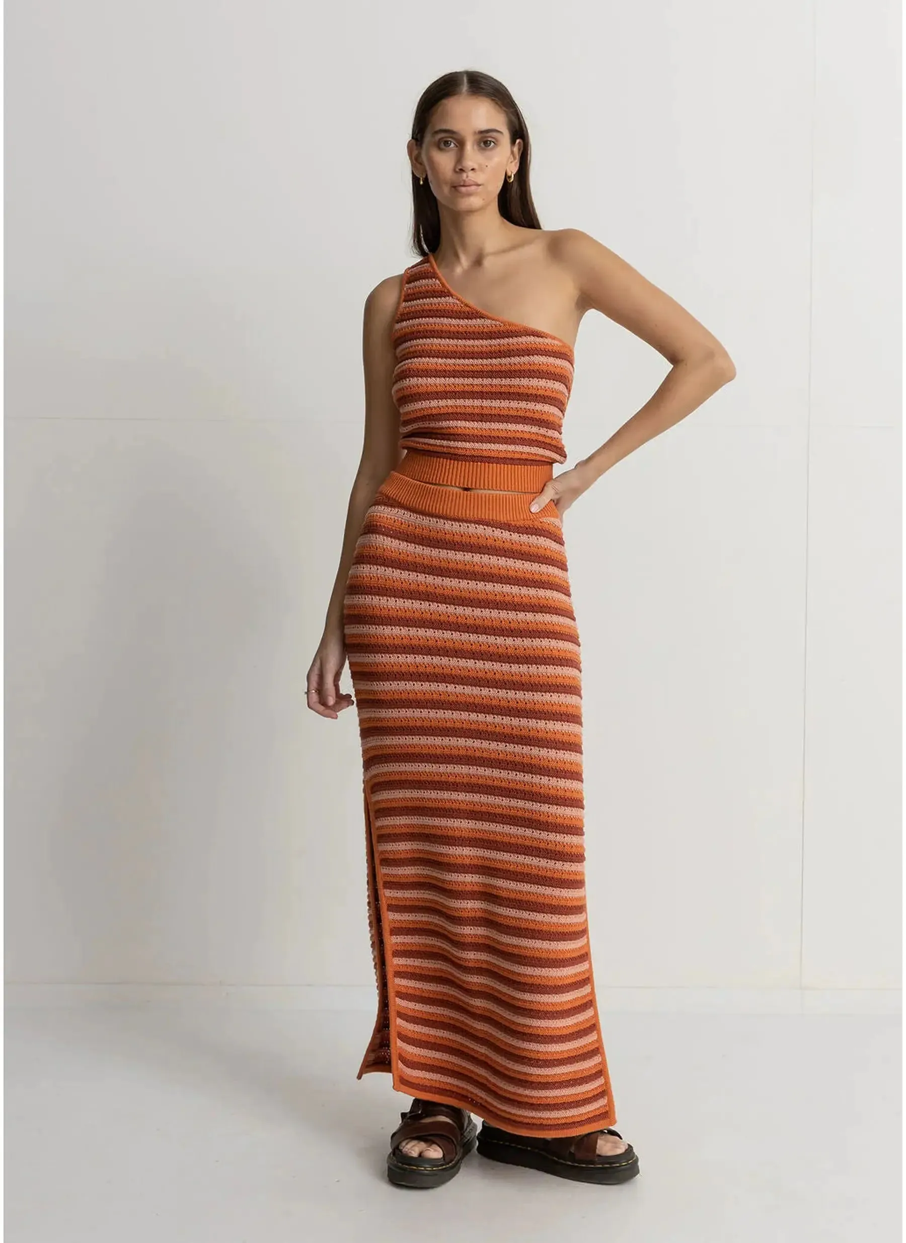 Spirit Knit Stripe Midi Skirt