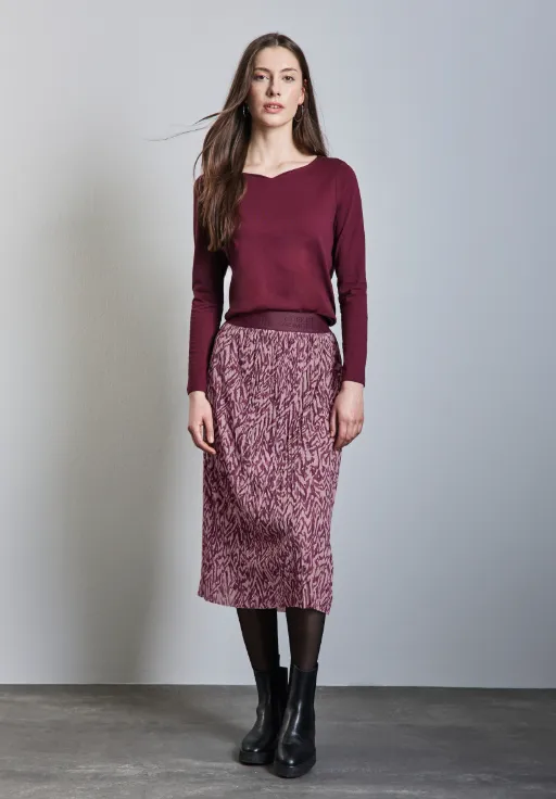 STREET ONE<BR>
Mesh Skirt<BR>
Mulberry<BR>